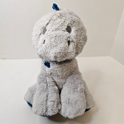#ad KellyToy Grey Blue Dinosaur Plush Rattle Baby Dino Stuffed Animal Embroidery Eye $12.99