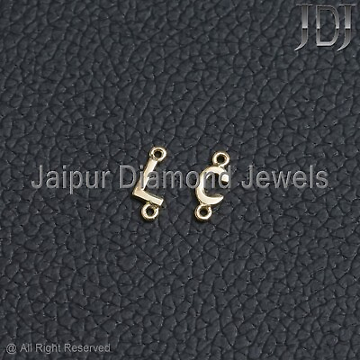 #ad All Initial Charm Finding Solid 18k Yellow Gold Finding 6 MM Gold Letter Finding $152.95
