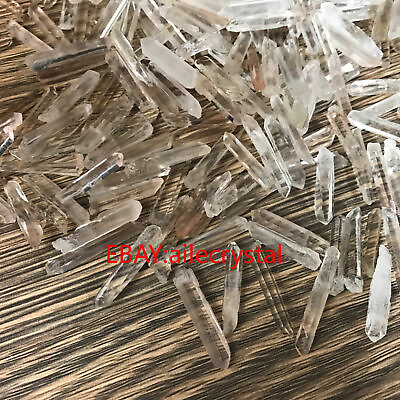 #ad NATURAL Lemurian CLEAR Quartz Crystal Point Specimen healing 50G Not polished $5.98