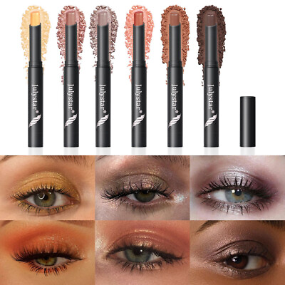 #ad Eyeshadow Stick 6 Color Shimmer Eyeshadow Pencil Glitter Eye Shadow Eyeliner US $2.60