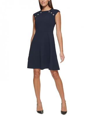 #ad New $104 Tommy Hilfiger Women#x27;s Short Sleeveless Fit amp; Flare Dress A4234 $19.99