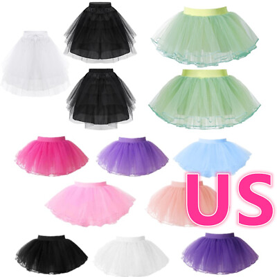 #ad US Toddler Girls Tutu Skirts Birthday Ballet Dance Tulle Skirt Dancewear Costume $9.70