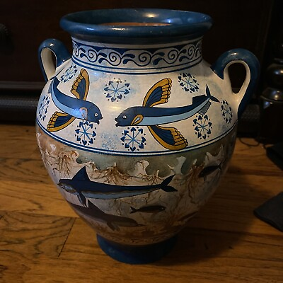 #ad Ancient Greek Minoan Vase Dolphins Fresco $75.00