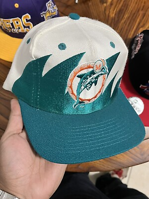#ad VTG 90s Miami Dolphins Logo 7 Proline Shark tooth SnapBack Hat $110.00