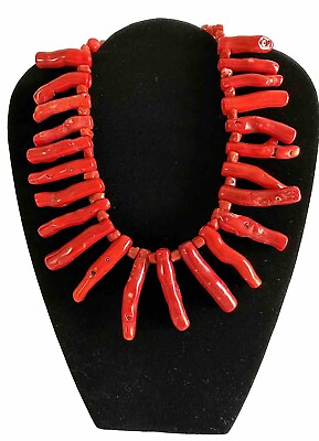 #ad Vintage Kenneth Lane Faux Coral Branch Necklace 1960s Palm Beach Vibe $125.00