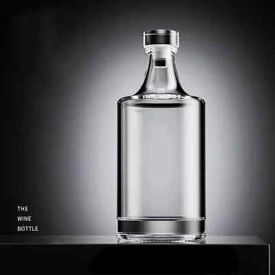 #ad 500ML round luxury lead free glass whiskey decanter clear bar bottle $37.96