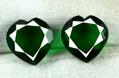 #ad 26 Ct Natural Colombian Emerald Gemstone Pair Heart Shape Certified GH326 $37.45