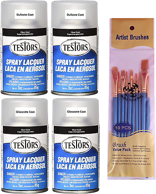 #ad Testors Spray Enamel Clear Dullcote Coat and Clear Glosscote Coat Two 3Oz Cans $50.99