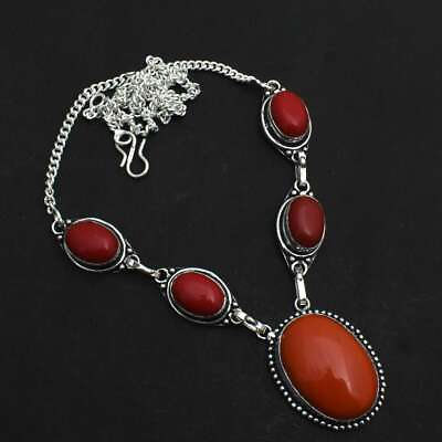 #ad Carnelian Gemstone Ethnic Handmade Necklace Jewelry 31 Gms N 2112 $3.99