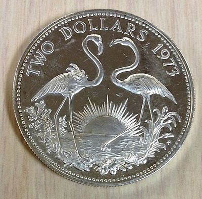 #ad $2 Two Dollars 1973 Bahama Islands Double Flamingo Sterling Silver .925 Coin $39.99