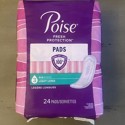 #ad POISE Pads Fresh Protection Light Long #3 NEW $12.49