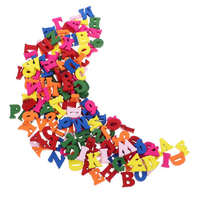 #ad 200 Pcs Natural Alphabet Letters Colorful Blocks DIY Handmade Decor Puzzle $8.78