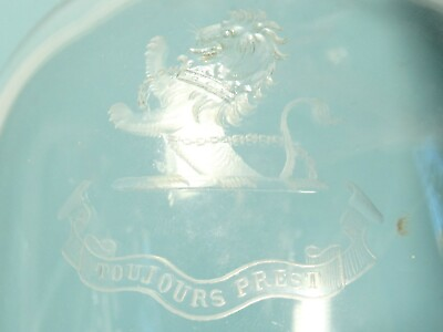 #ad 19thC Surname MEREDITH Livery Crest TOUJOURS PREST Pair Fine Glass Decanters GBP 1450.00