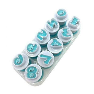 #ad 10 Alphabet Number Fondant Cake Biscuit Baking Mould Cookie Cutters Stamp $7.49