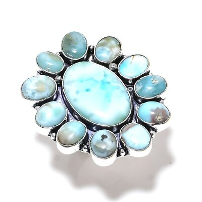 #ad Republic Larimar Gemstone Handmade 925 Sterling Silver Jewelry Ring Size 7 d234 $10.99