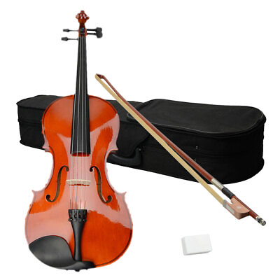 #ad 16 Inch Acoustic Viola Case Bow Rosin Nature Color $90.03