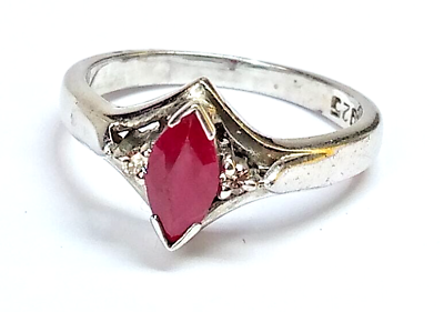 #ad Natural Ruby amp; Zircon Sterling Silver 925 Gemstone Jewelry Ring $60.46