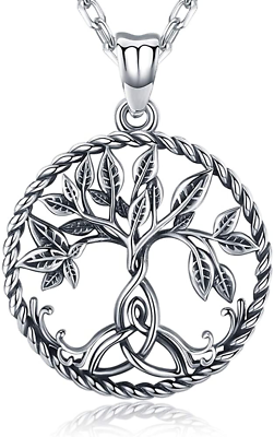 #ad Sterling Silver Family Tree of Life Necklace Celtic Pendant for Women Jewelry $62.99