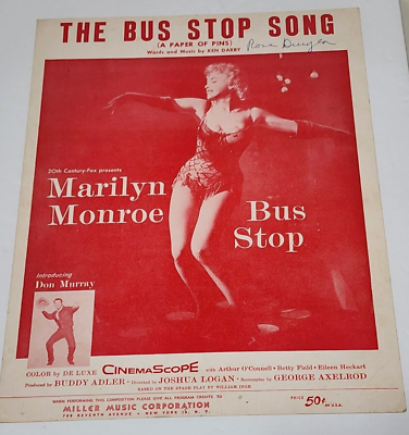 #ad Marilyn Monroe The Bus Stop Song Sheet Music from 1956 Movie $19.99