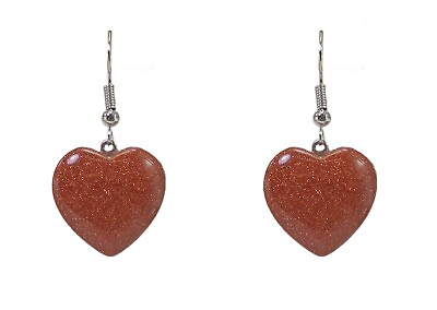 #ad Sandstone Heart Shape Stone Earrings in a Polished Smooth Finish genuine stone $9.99