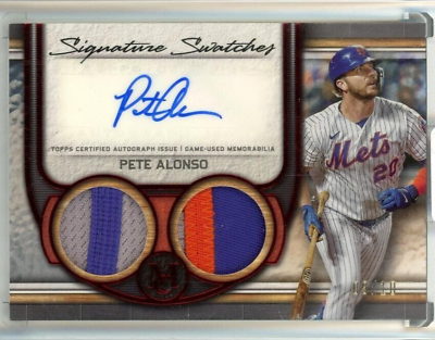 #ad 2023 Topps Museum Collection Pete Alonso Signature Auto Dual Relic Patch 10 SP $428.00
