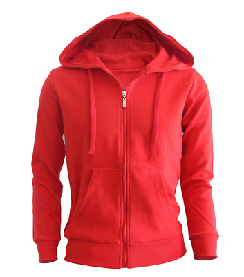 #ad Men#x27;s Zip Up Hoodie Jacket Plain Full Zipper Hooded Fleece Sweatshirt Athletic $29.98