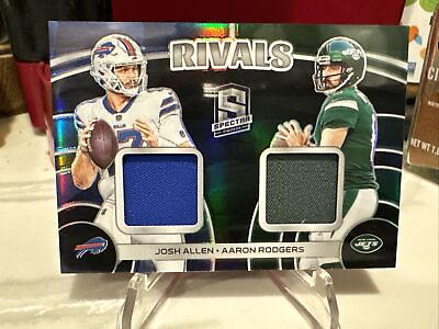 #ad 2023 Panini Spectra Rivals Josh Allen Aaron Rodgers Dual Patch #72 99 $17.50