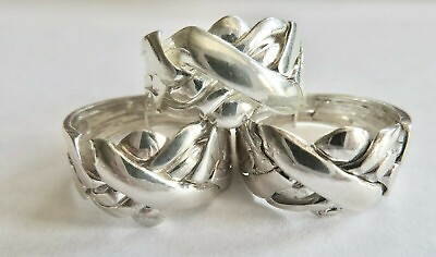#ad PUZZLE RING 5 BAND 925 SOLID STERLING SILVER AUTHENTIC approx. 6.5 GRAMS $39.99