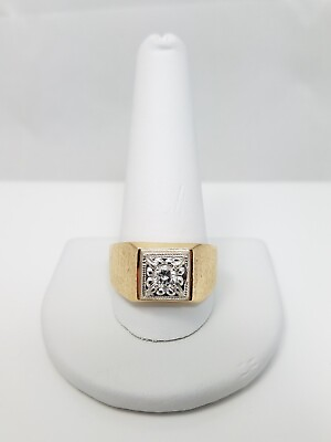 #ad Men#x27;s Natural Diamond 14k Two Tone Gold Ring 8299 $600.00
