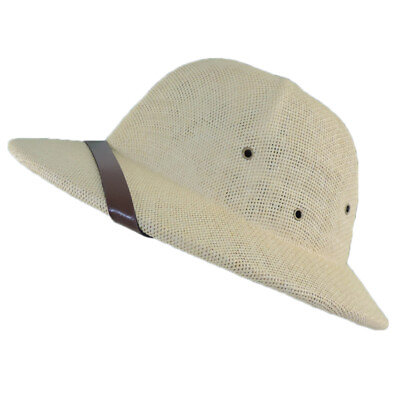 #ad Summer Sun Toyo Pith Safari Jungle Hat Helmet w Sweatband Natural Light Khaki $26.99