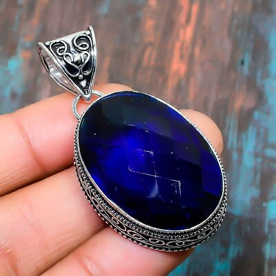 #ad London Blue Topaz Gemstone Handmade Gift Jewelry Pendant 2.05quot; v464 $7.99