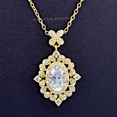 #ad Designer 2.60 Ct White Diamond Pendant With Diamond Accents Great Shine VIDEO $140.00