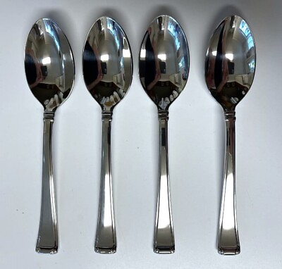 #ad Set of 4 Gorham Column Spoons Soup Spoons Tablespoons 18 10 Retail $104.00 NEW $37.99