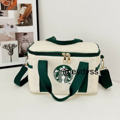 #ad 2023 Starbucks Canvas Bag Tote Messenger Bags Office Lunch box Handbag w zipper $14.99