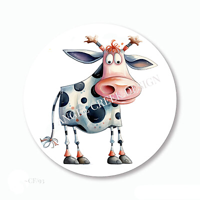 #ad CUTE Cartoon Cow Favors Scrapbook Stickers Farm Animal Envelope Seals Cow Labels $2.35