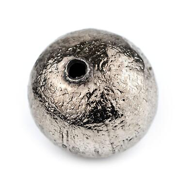 #ad Jumbo Hollow Silver Bead 40mm Round White Metal Large Hole $4.99