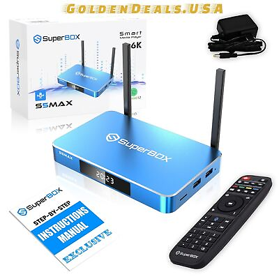 #ad SuperBox S5 Max TV Box Media Player With NEWLY UPDATED Voice Command Remote NEW $359.00