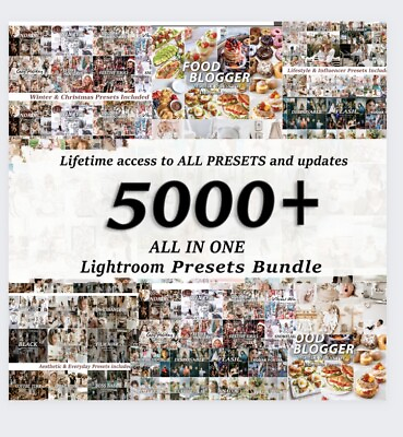 #ad 5000 Lightroom Presets Bundle InfluencersBloggers Wedding Insta Photo Filters GBP 2.99