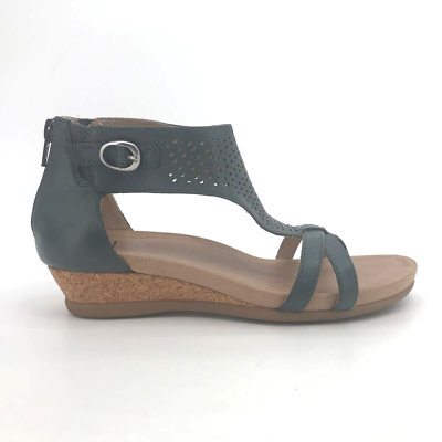 #ad Earth Womens Pisa Olea Ankle Strap Sandals Blue Laser Cut Buckle Low Heel 6.5 M $26.99