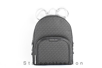 #ad Michael Kors Jaycee Large Zip Pocket Signature MK Logo Backpack School Bag $129.00
