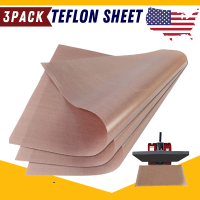 #ad 3 Pack PTFE Sheets for Heat Press Transfer Non Stick 16quot; x 20quot; Craft Mats $9.99