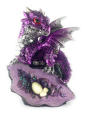 #ad Ain’t It Nice Dragon Statue Medieval Baby Dragon with Crystal Egg Nest Decora... $28.83