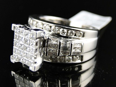 #ad 2 Ct 14K Ladies Womens White Gold Princess Cut Diamond Engagement Wedding Ring $1799.99