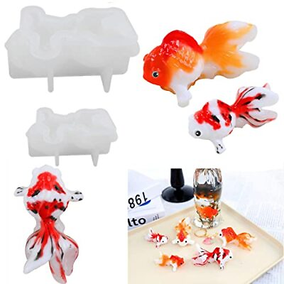 #ad Resin Molds 2Pcs Pendant Silicone Resin Mold DIY Animals Silicone Goldfish $19.09