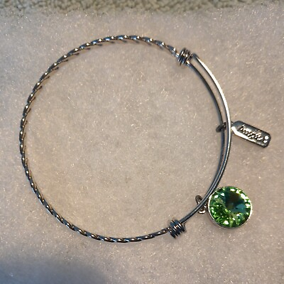 #ad August Birthstone Birthday Bracelet Peridot Silver Tones $10.00