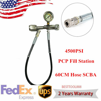 #ad PCP SCBA Fill Station Refill Charging 4500PSI Adapter Air Rifle Paintball Hose $43.70