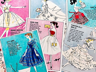 #ad Vintage Retro 1950#x27;s Pastel Barbie Fashion Crafting STICKERS Just Cut amp; Use $3.15