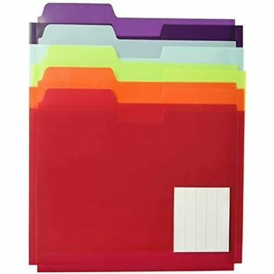 #ad Globe Weis Poly File Folder Pockets Letter Size Assorted Colors 5 Per Pack $8.89