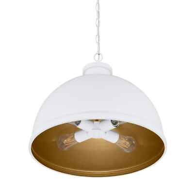 #ad #ad Hampton Bay Tallulah 4 Light White Pendant Hanging Dome Kitchen Pendant Lighting $74.95