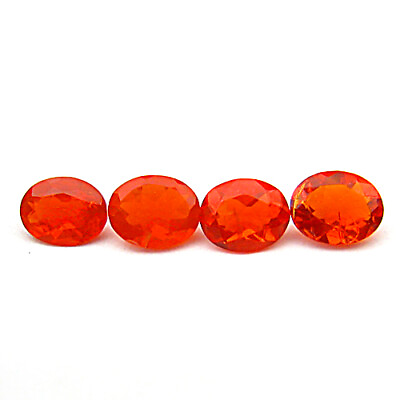 #ad 0.98Ct 4 PCS GORGEOUS STUNNING FIRE NATURAL RED MEXICAN FIRE OPAL $17.99